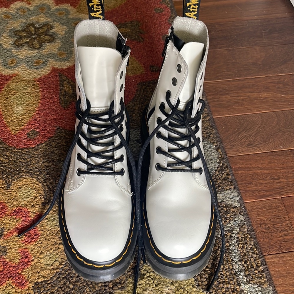 White Dr. Marten Platform Boots